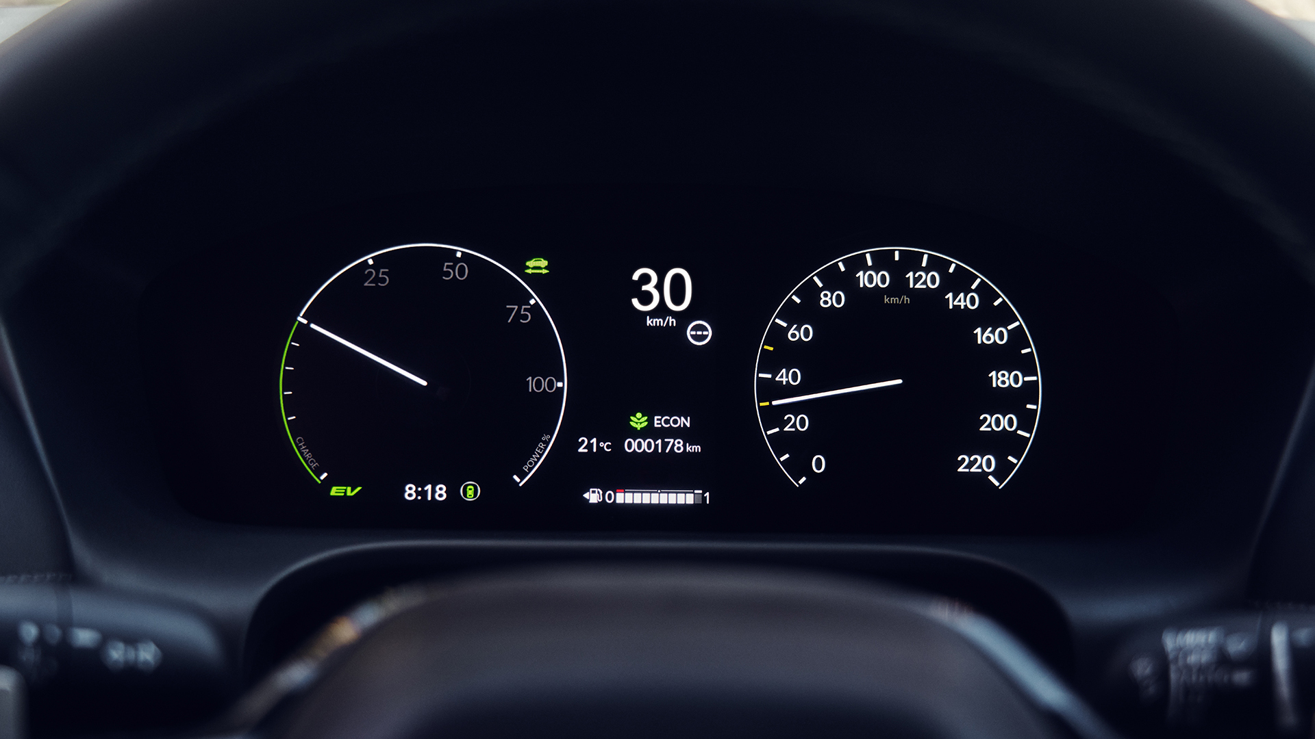 ZR-V, Digitaldisplay am Armaturenbrett