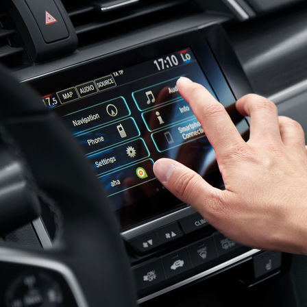 Nahaufnahme des Honda CONNECT-Infotainmentsystems.