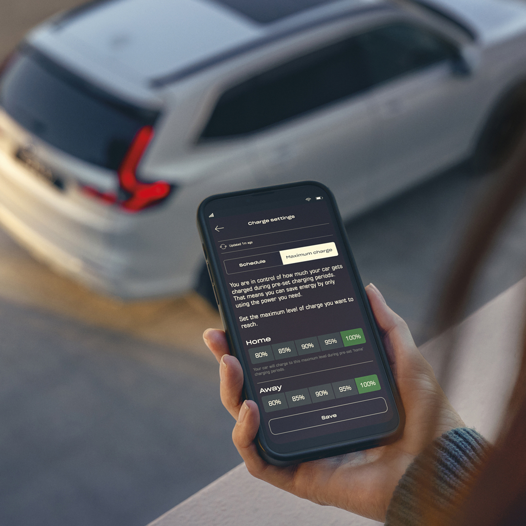 Model mit My Honda+ App, Nahaufnahme.