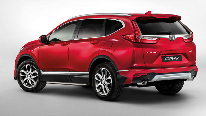 Rück- und Seitenansicht des Honda CR-V.