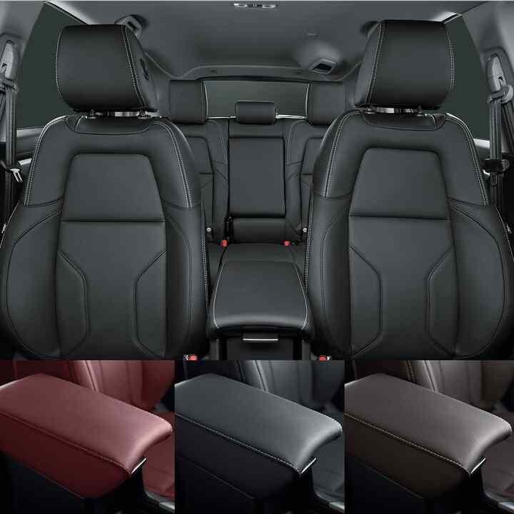 Honda CR-V, Frontansicht, Nahaufnahme der Ledersitze.