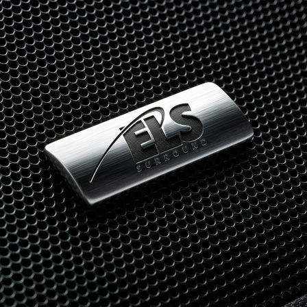 Nahaufnahme des ELS Logos auf einem Lautsprecher des Honda NSX.