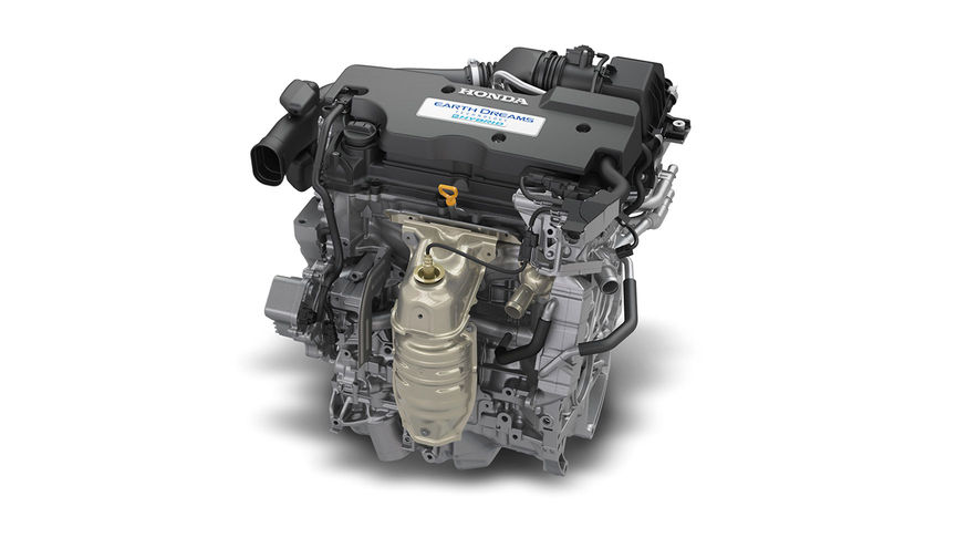Hybrid-VTEC-Motor von Honda mit Atkinson-Zyklus in Nahaufnahme 
