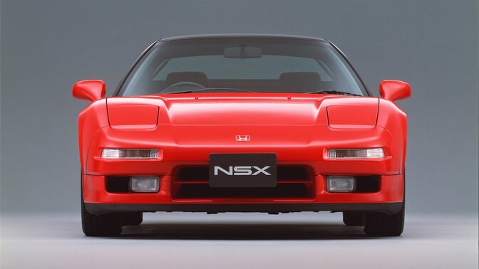 Vorderansicht des Honda NSX, Studioaufnahme.