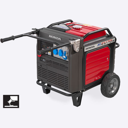 Nahaufnahme des mobilen Hightech-Stromerzeugers.