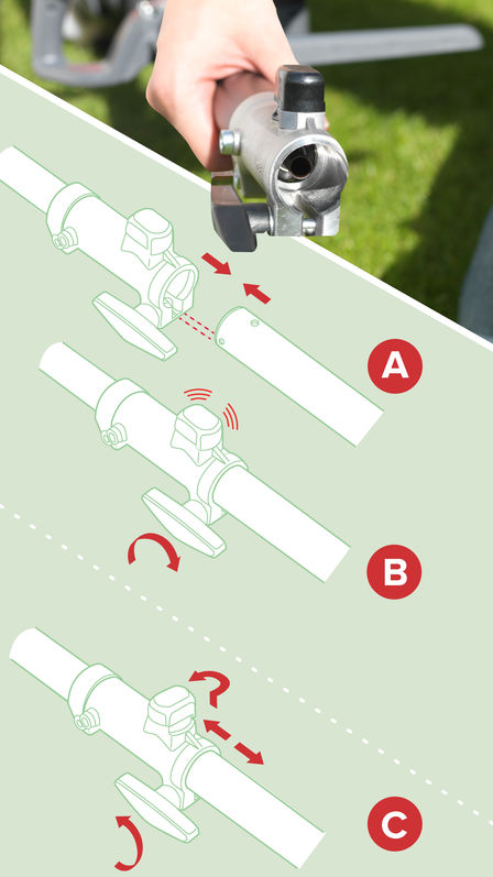 Honda Versatool, Verschlusssystem-Darstellung.