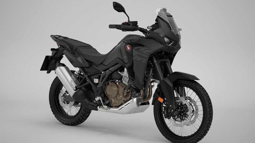 Honda CRF1100 Africa Twin, 3/4-Frontansicht von rechts, Studioaufnahme,