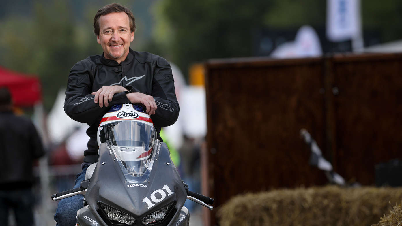 Freddie Spencer auf einer Custom Honda