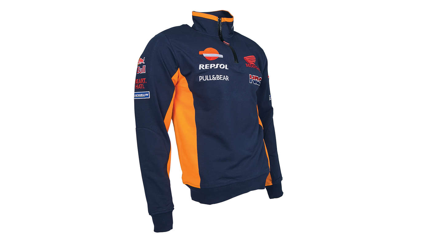 Honda Sweatshirt mit MotoGP-Teamdesign und Repsol-Logo in Blau.