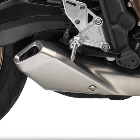 CB650R Neo Sports Café im Studio, Nahaufnahme des Auspuffs