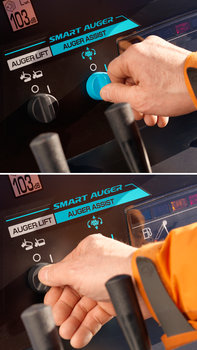 Hand an der Schneefr&auml;se