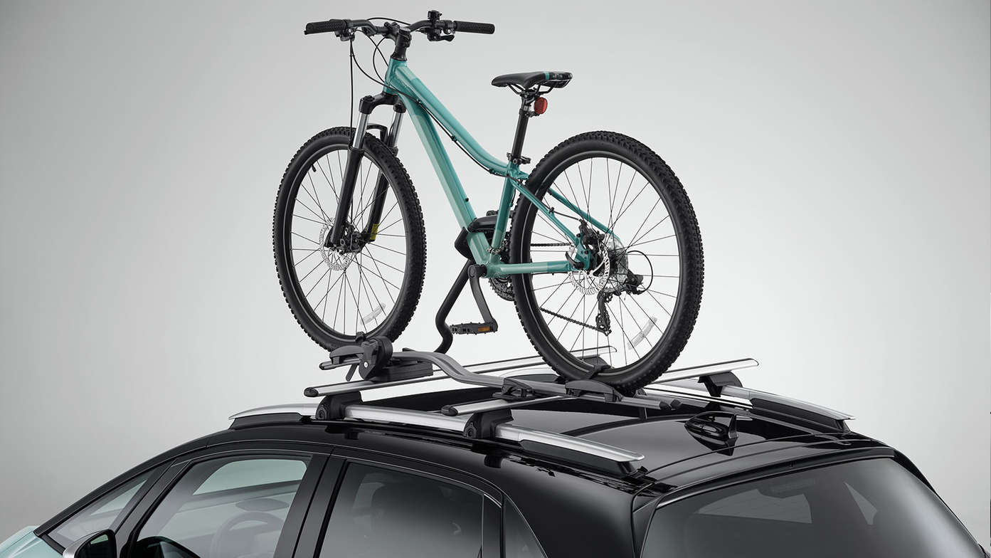 Honda Jazz Hybrid, Nahaufnahme des Fahrradträgers