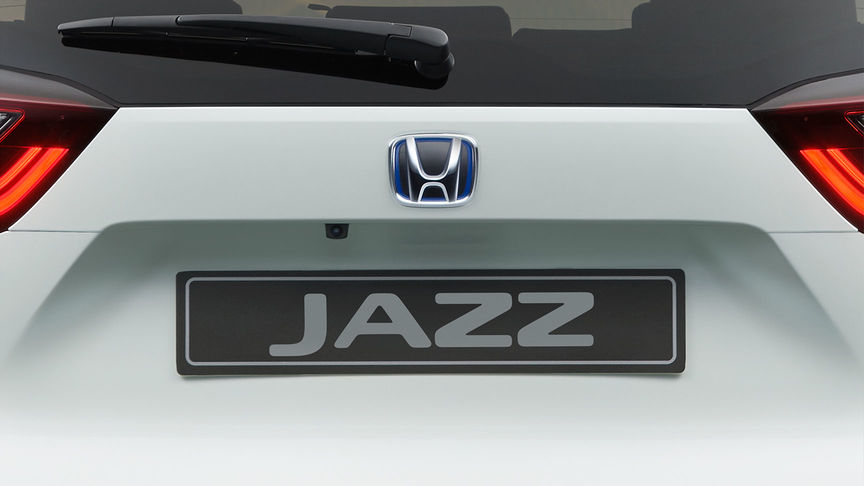 Honda Jazz Hybrid, Nahaufnahme der Rückfahrkamera