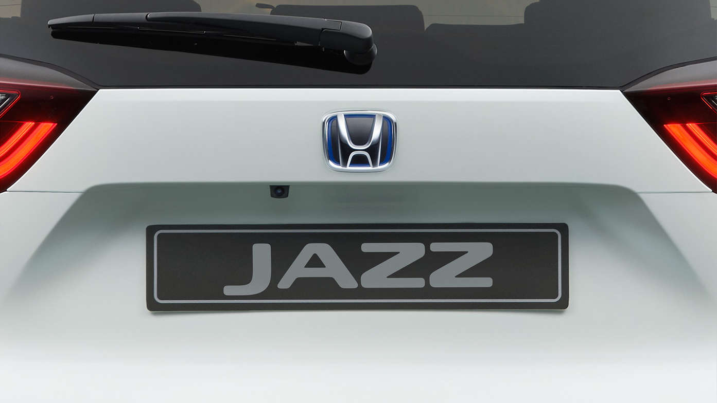 Honda Jazz Hybrid, Nahaufnahme der Rückfahrkamera