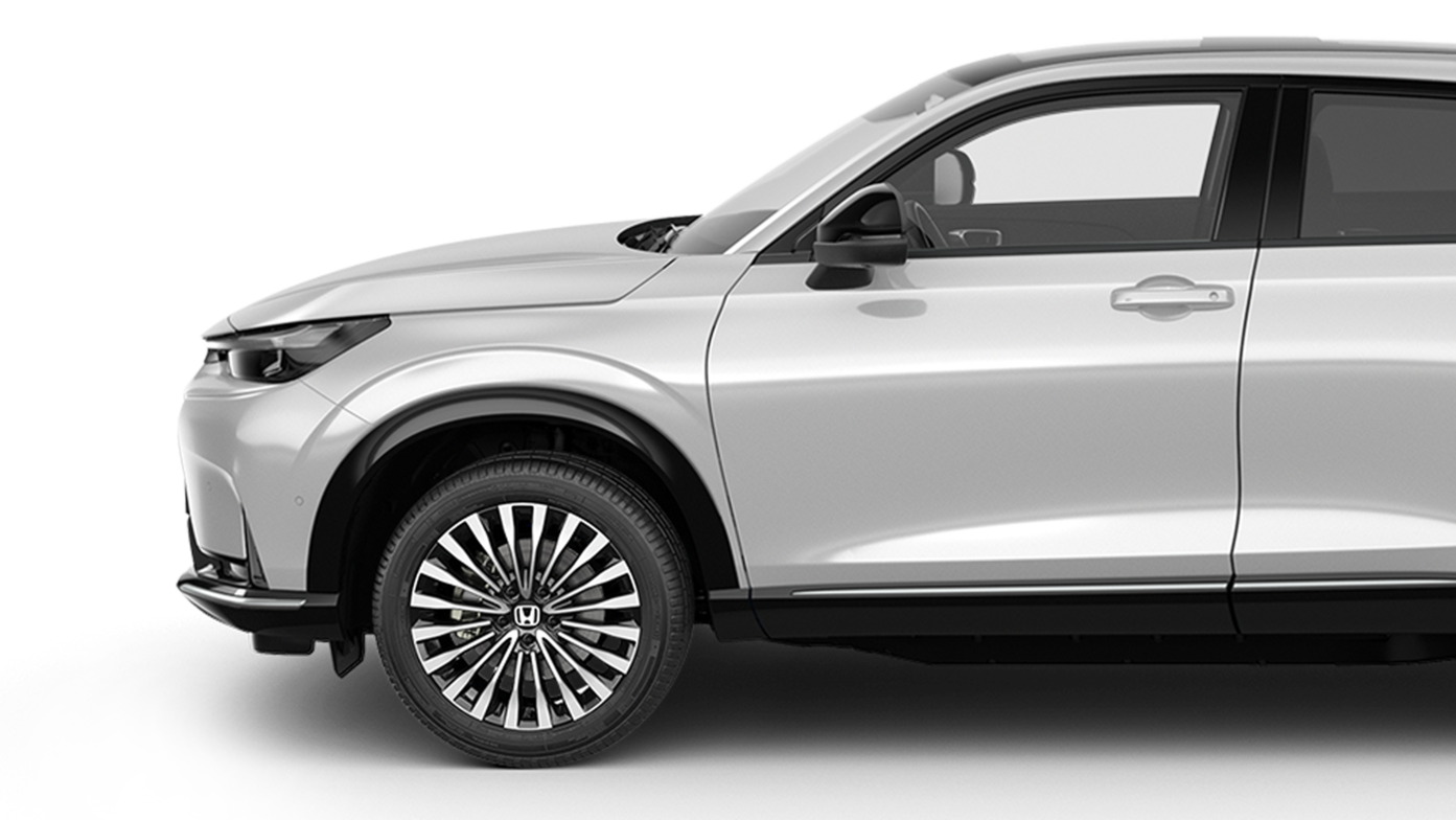 Side facing front end gray Honda e:Ny1