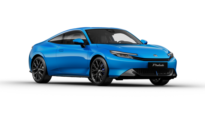 Honda Prelude e:HEV hybrid Advance in Schwarz, Dreiviertelansicht