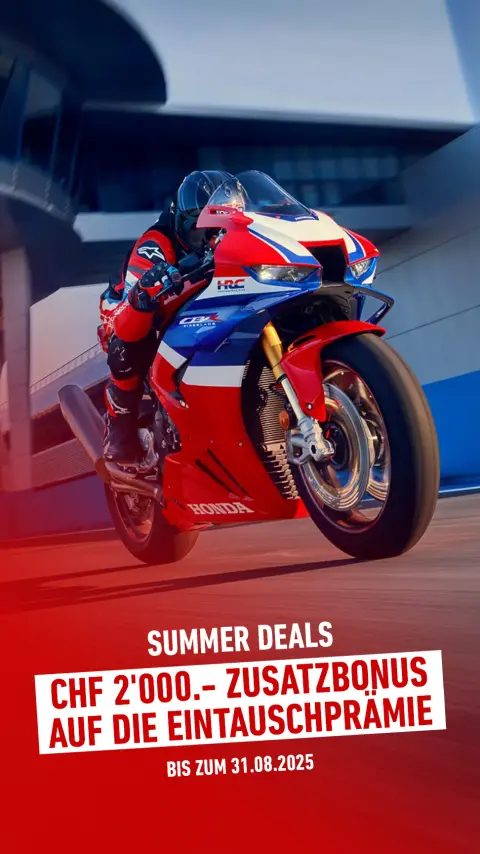 CBR1000RR-R Fireblade mit Fahrer auf der Rennstrecke.