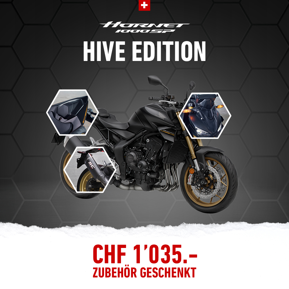 Hornet 1000 hive edition avec détails des accessoires sur la moto
