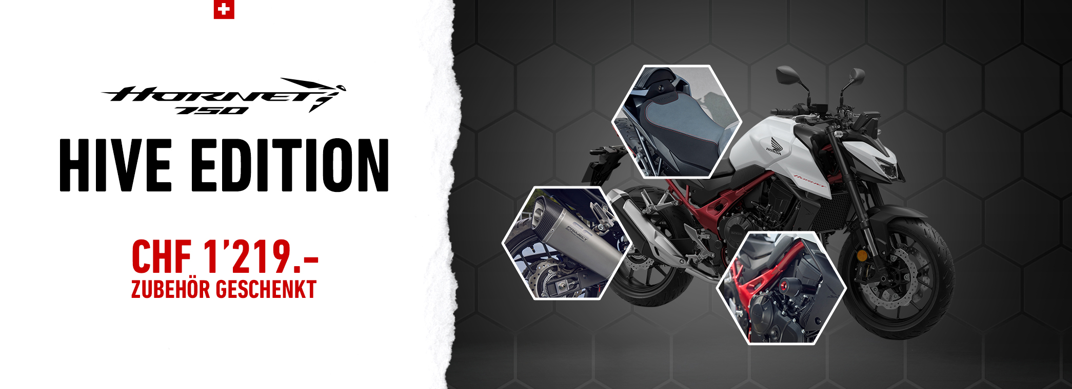 Hornet 1000 hive edition avec détails des accessoires sur la moto